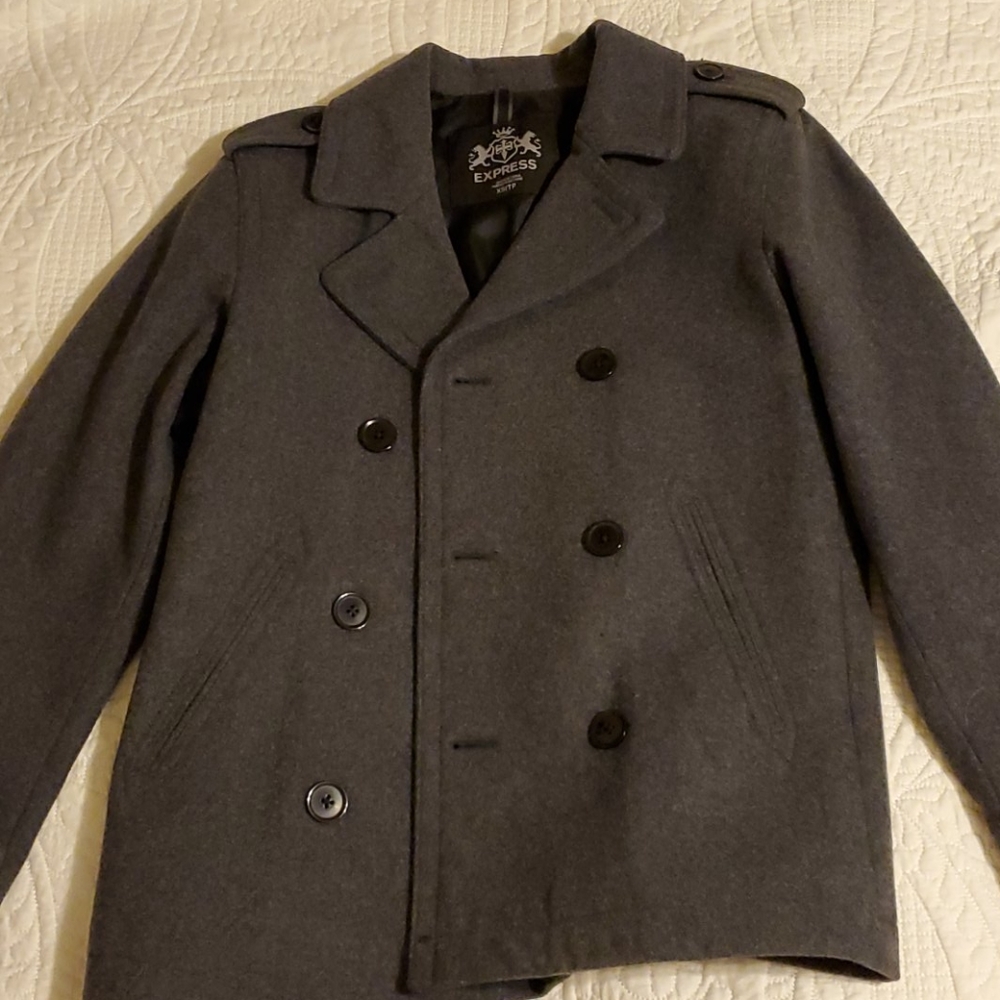 Express charcoal peacoat PRISTINE condition